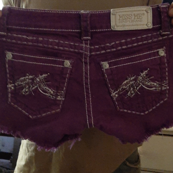Miss Me purple denim shorts - Picture 2 of 2